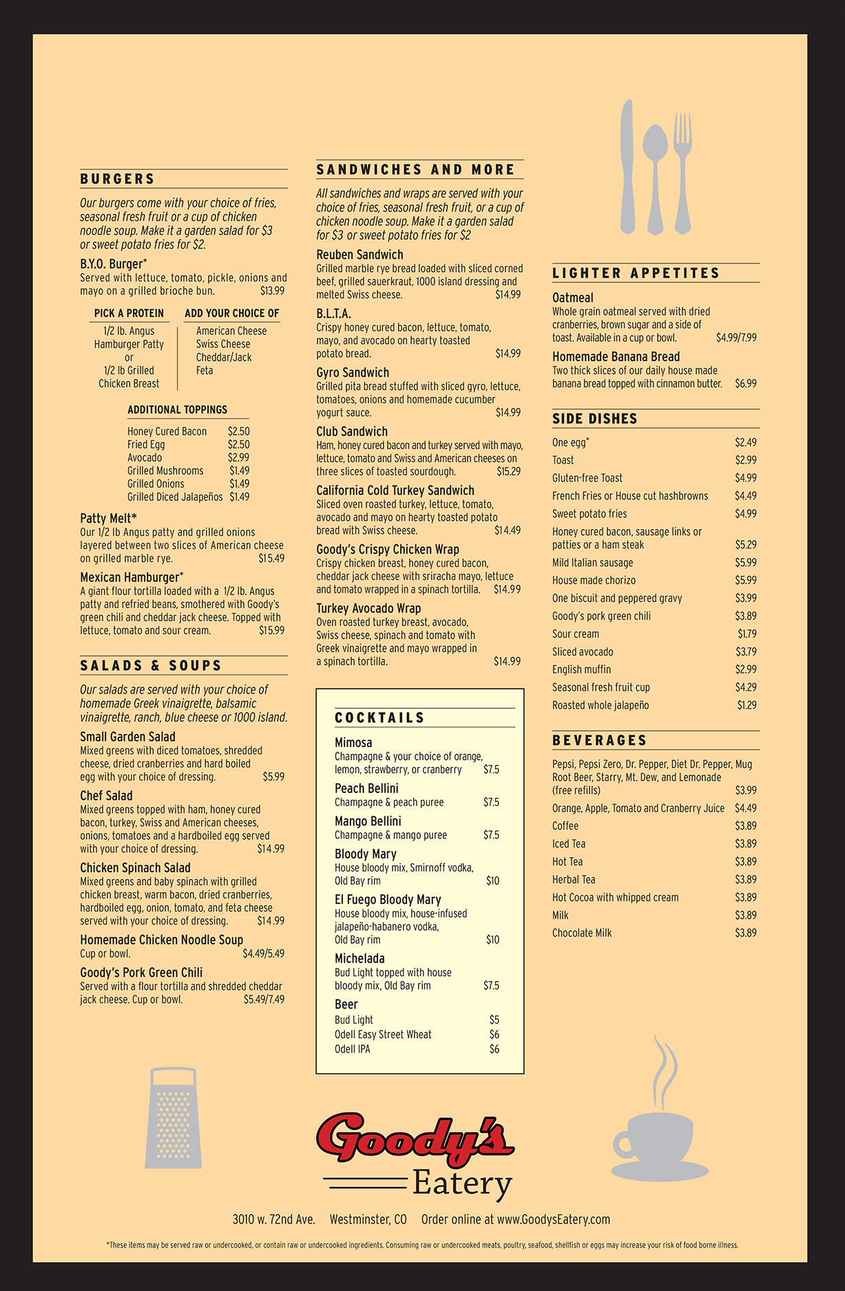 goodys eatery lunch menu